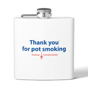 Thank You For Pot Smoking® Flask – White