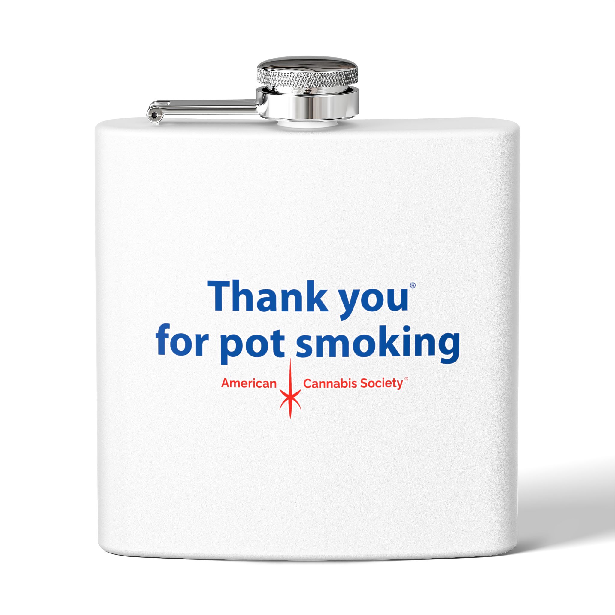 Thank You For Pot Smoking® Flask – White