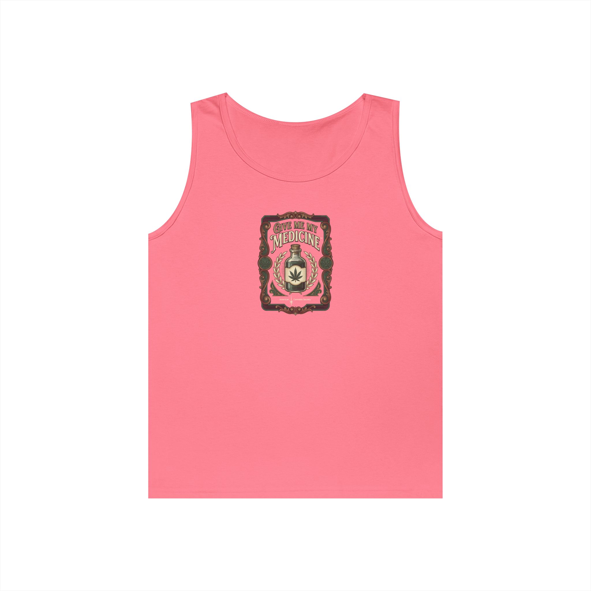 Give Me My Medicine™ Unisex Cotton Tank Top – Safety Pink