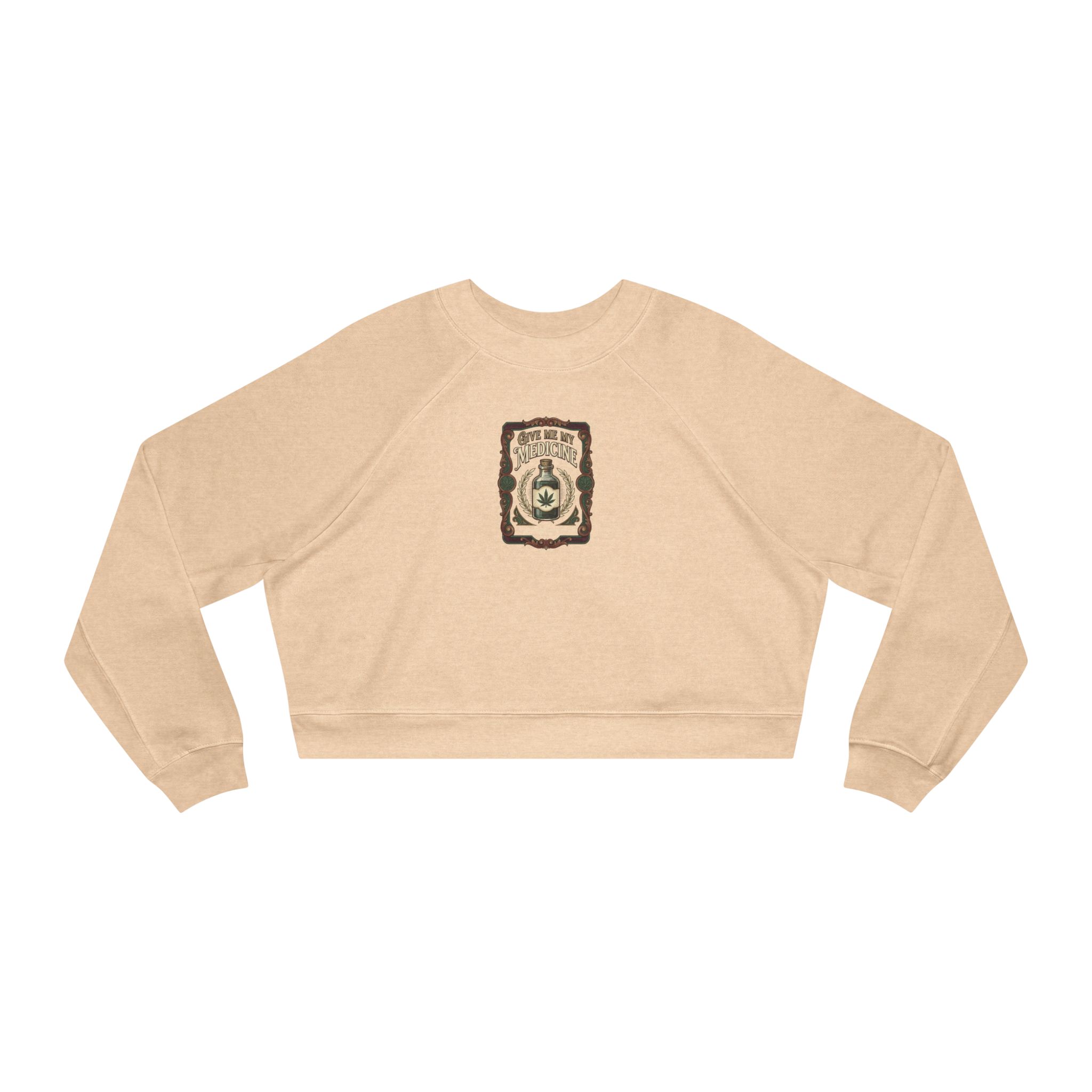 Give Me My Medicine™ Women's Cropped Fleece Pullover – Heather Sand Dune