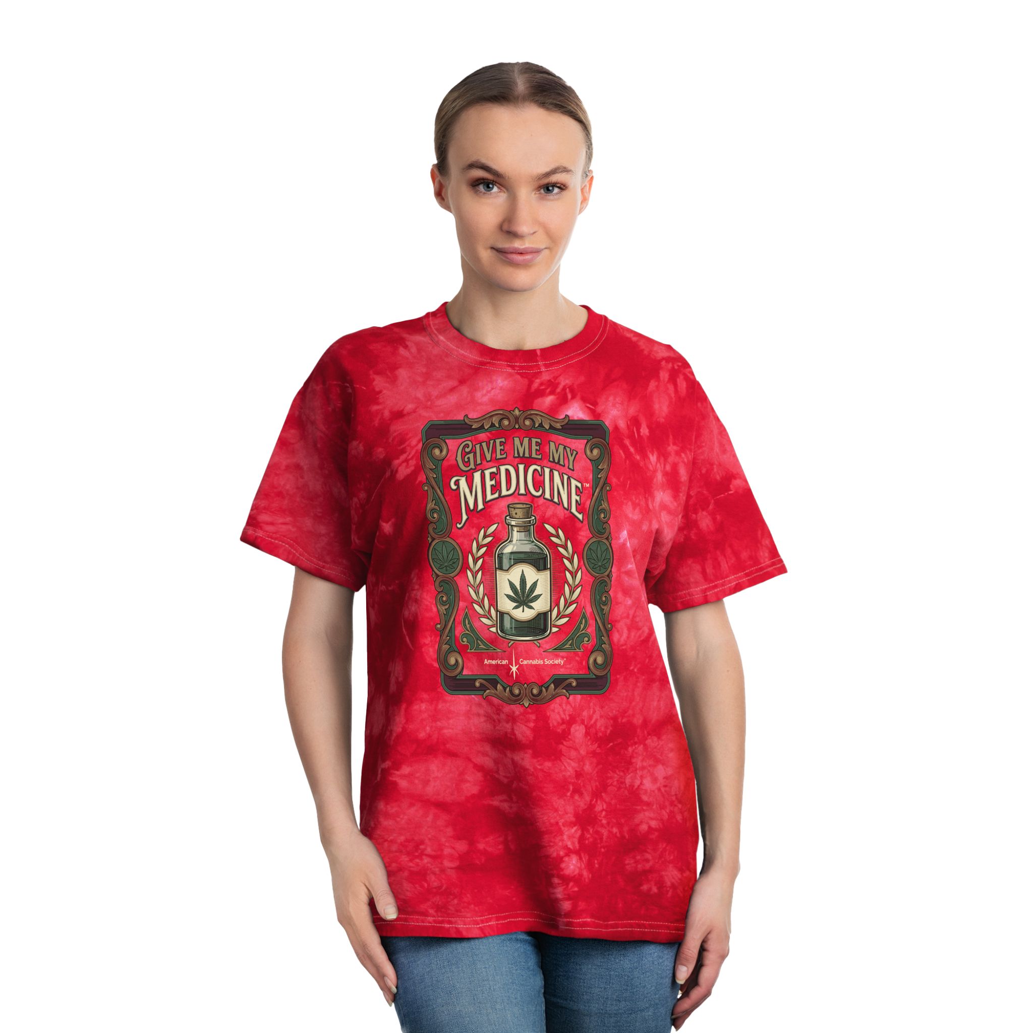 Give Me My Medicine™ Crystal Tie-Dye Tee – Red – view 3
