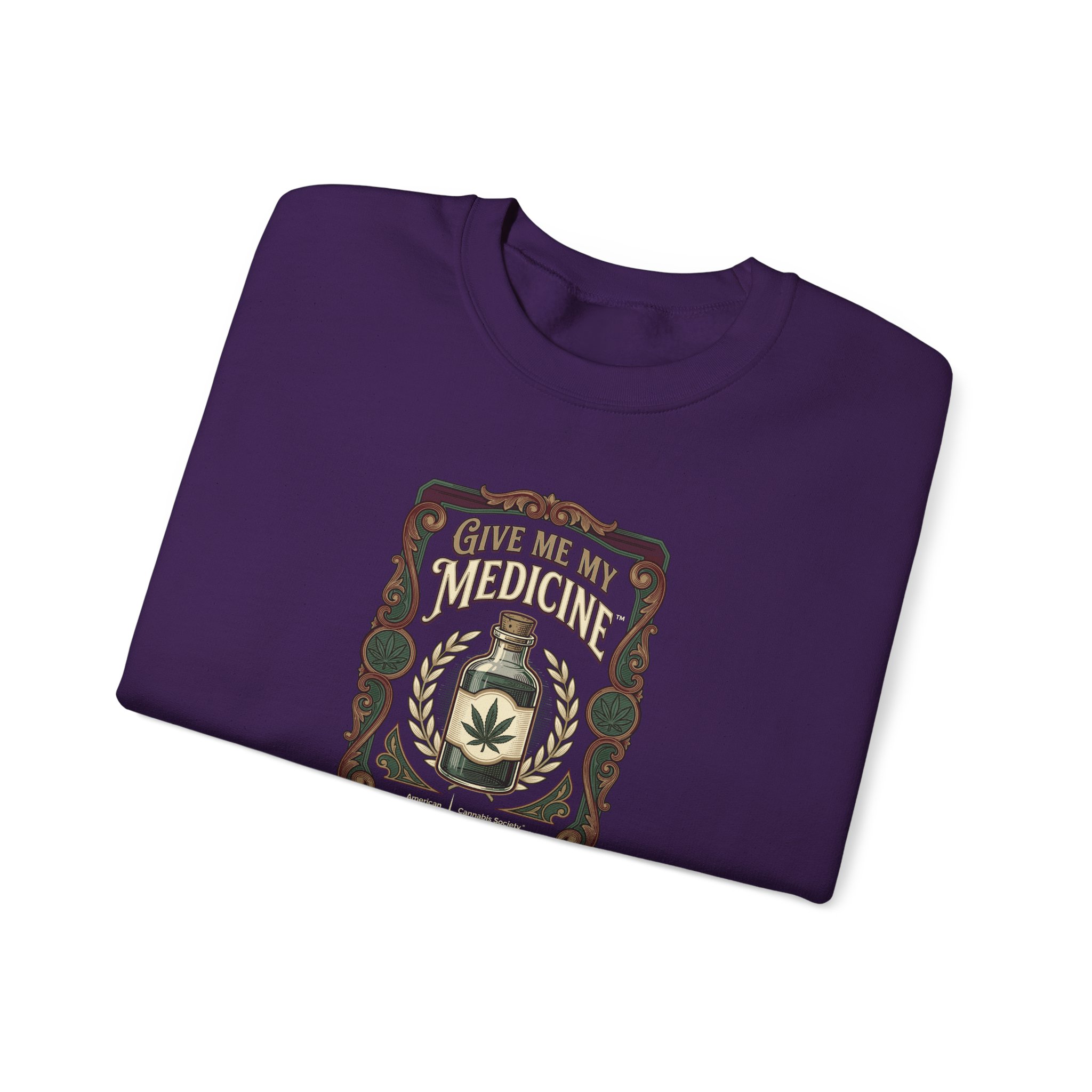 Give Me My Medicine™ Unisex Heavyweight Blend Crewneck – Purple – view 3