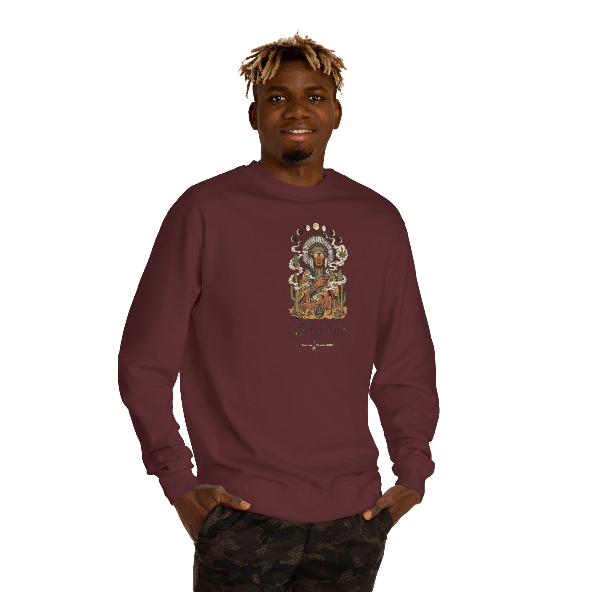 Desert Chief Crew Neck Sweatshirt – Maroon – view 3