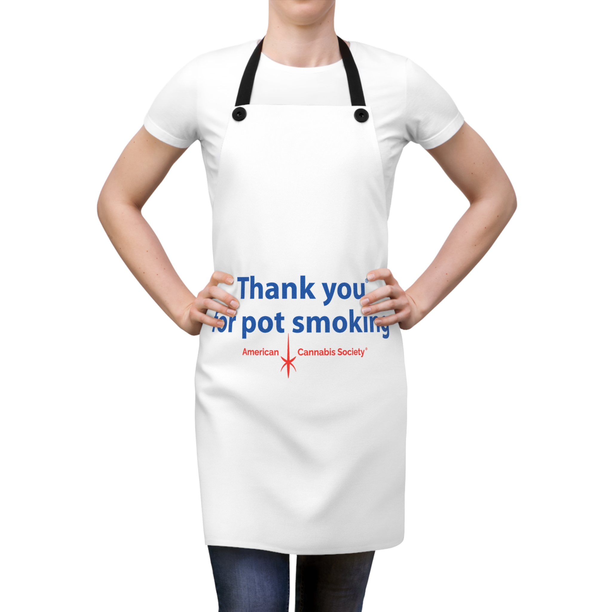 Thank You For Pot Smoking® Apron — American Cannabis Society® Kitchen & BBQ Apron - Image 3