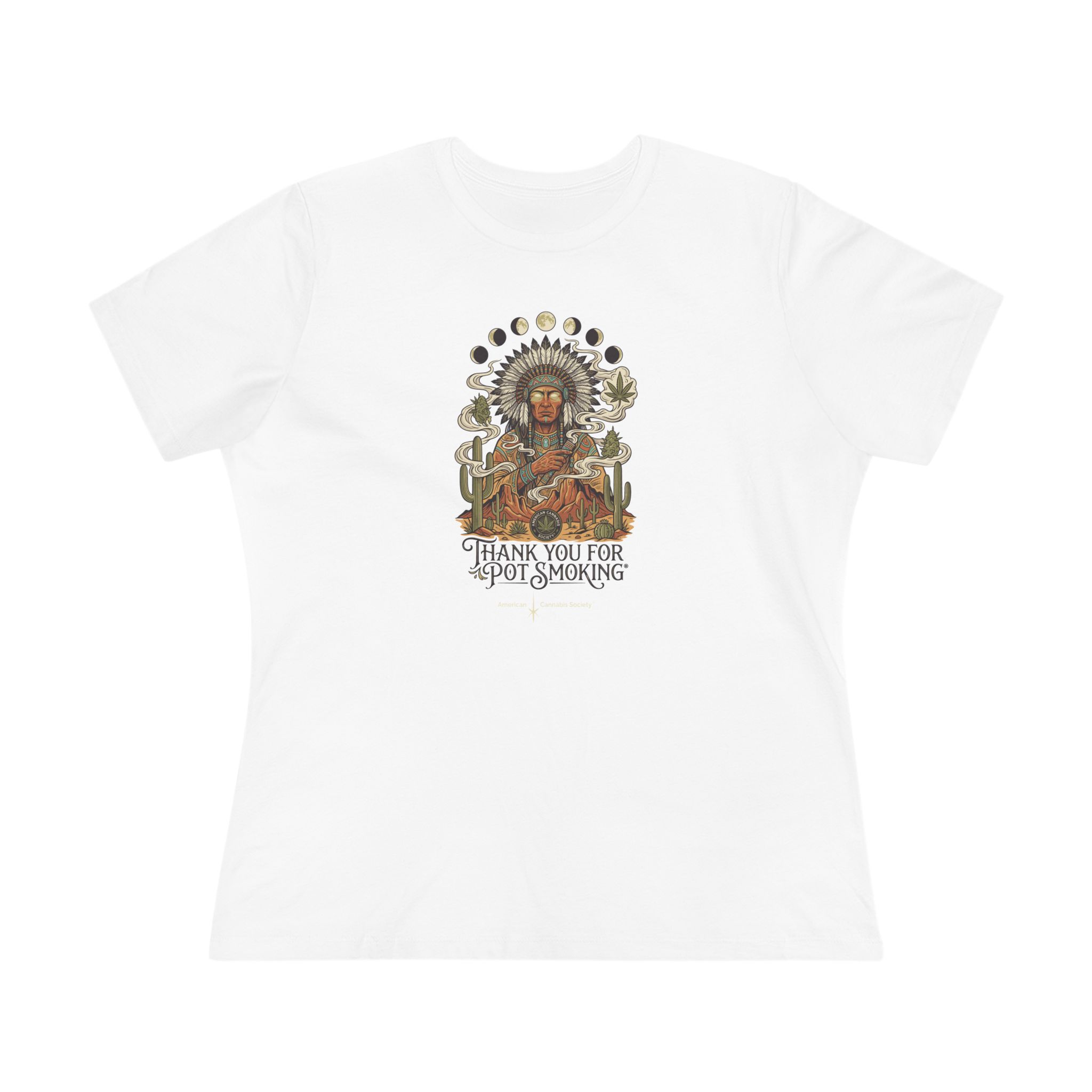 Thank You For Pot Smoking® Desert Chief Women's Relaxed Cotton Tee – White