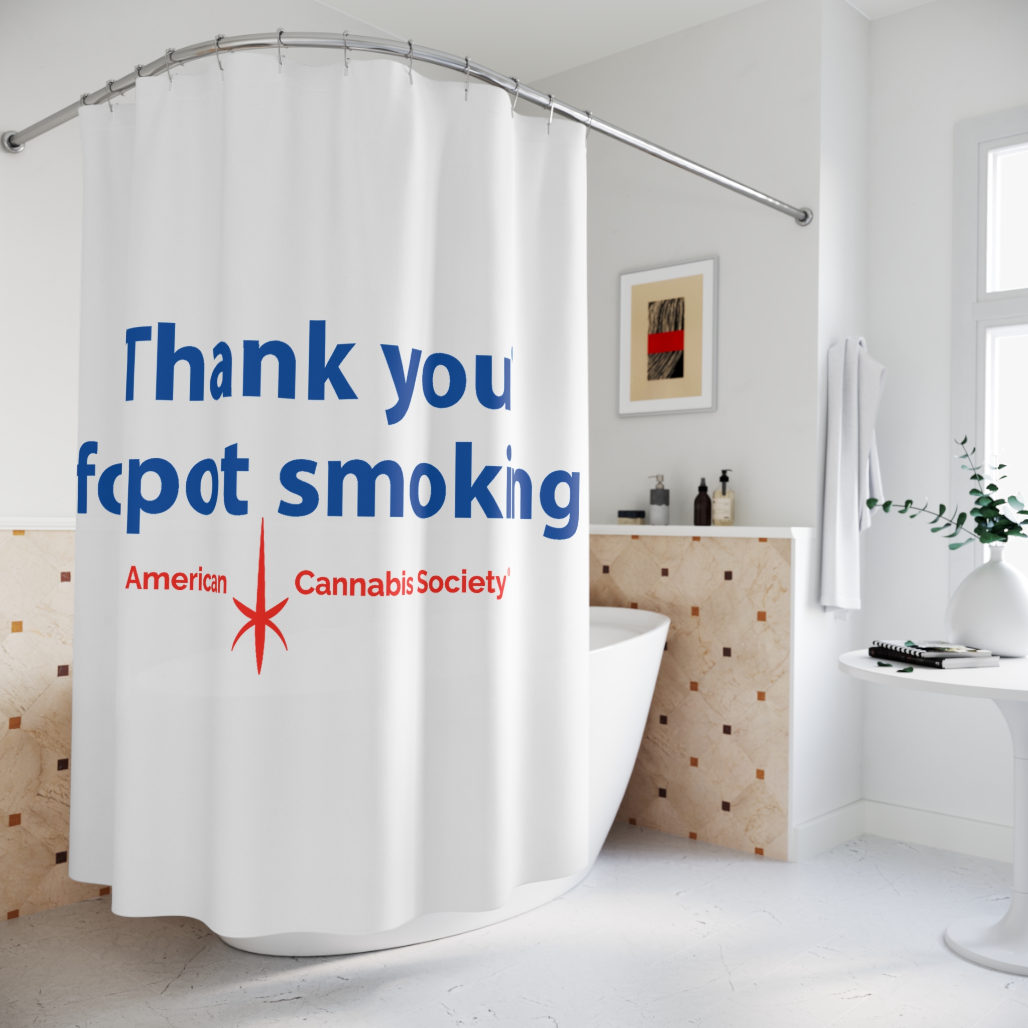 Thank You For Pot Smoking® Shower Curtain — American Cannabis Society® Bathroom Decor - Image 4