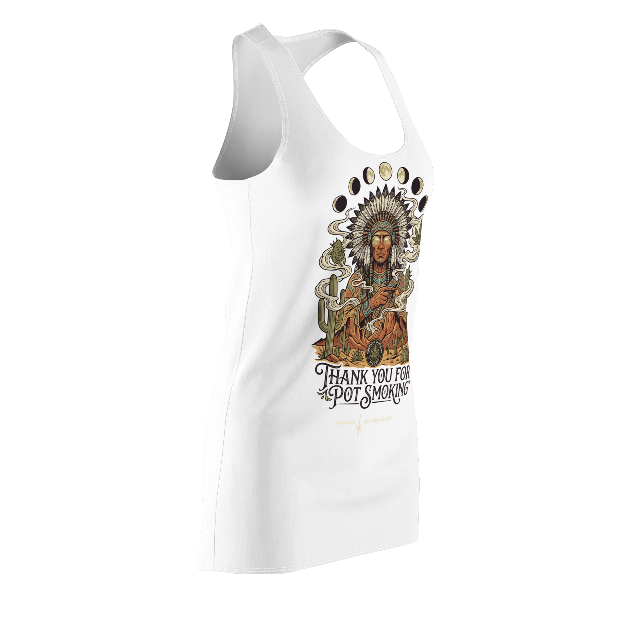 Thank You For Pot Smoking® Desert Chief Women's Racerback Dress – view 3