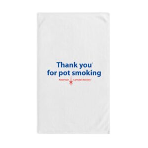 Thank You For Pot Smoking® Hand Towel – 28" × 16", White base