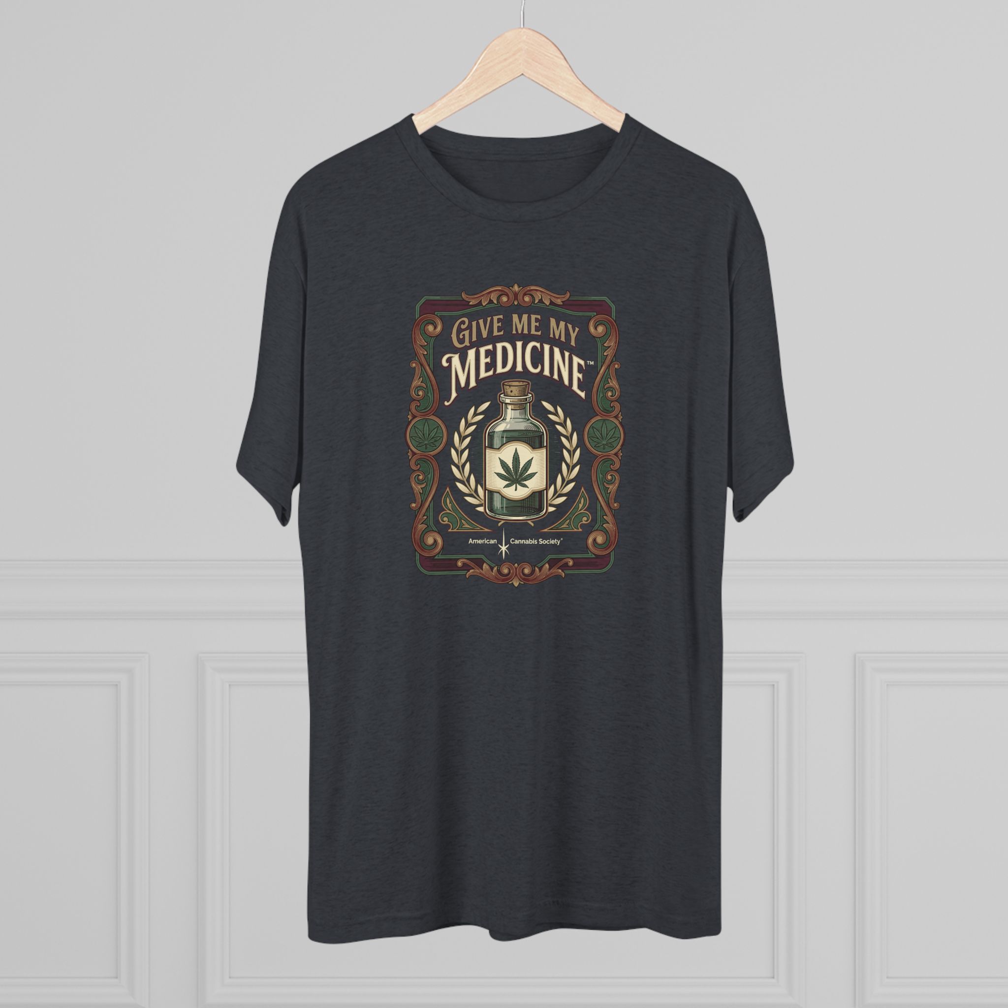 Give Me My Medicine™ Unisex Tri-Blend Crew Tee – Tri-Blend Vintage Navy – view 4