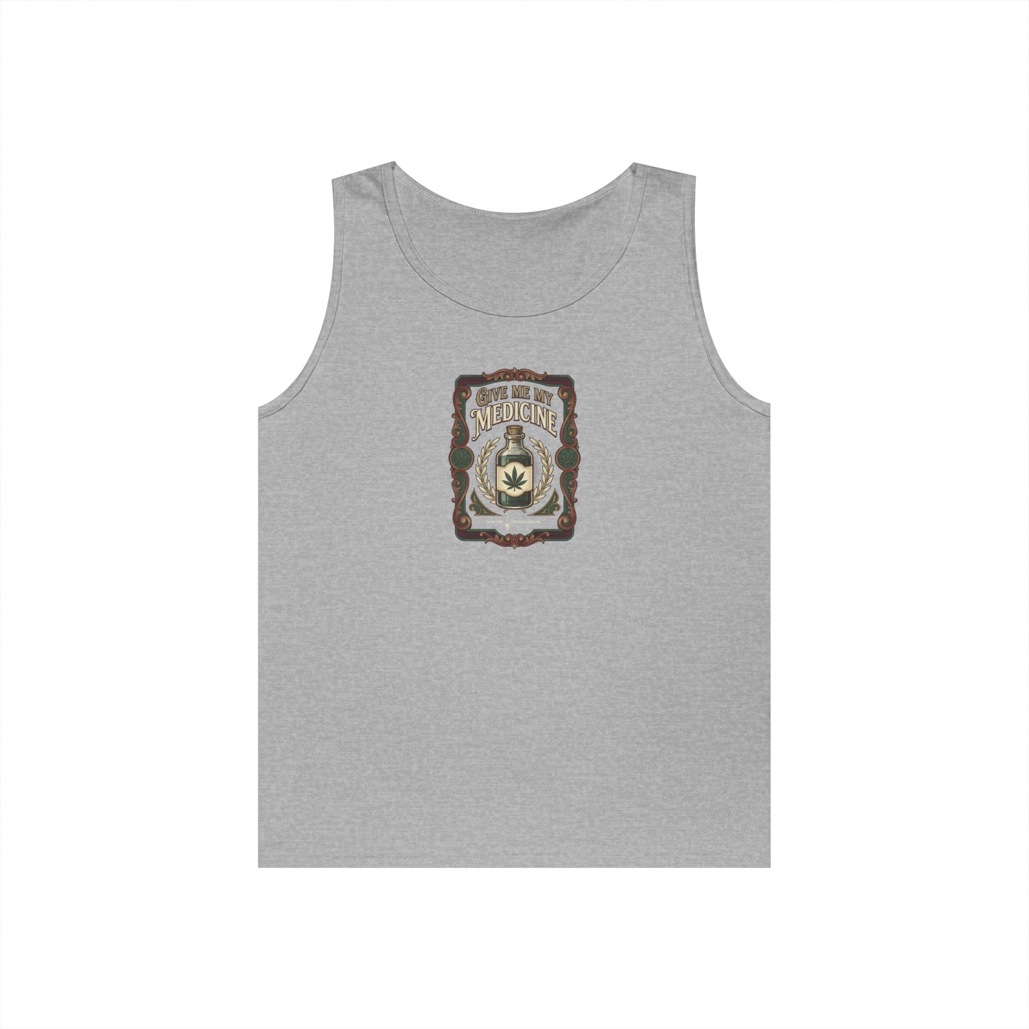 Give Me My Medicine™ Unisex Cotton Tank Top – Sport Grey