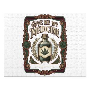 Give Me My Medicine™ Jigsaw Puzzle with Tin – 14" × 11" (252 pcs)