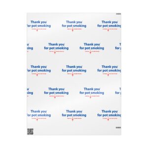 Thank You For Pot Smoking® Wrapping Paper – 30″ x 36″, Glossy
