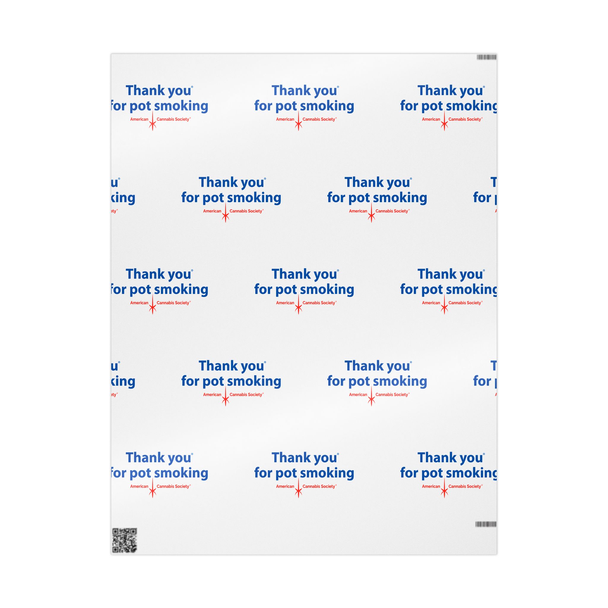 Thank You For Pot Smoking® Wrapping Paper – 30″ x 36″, Glossy