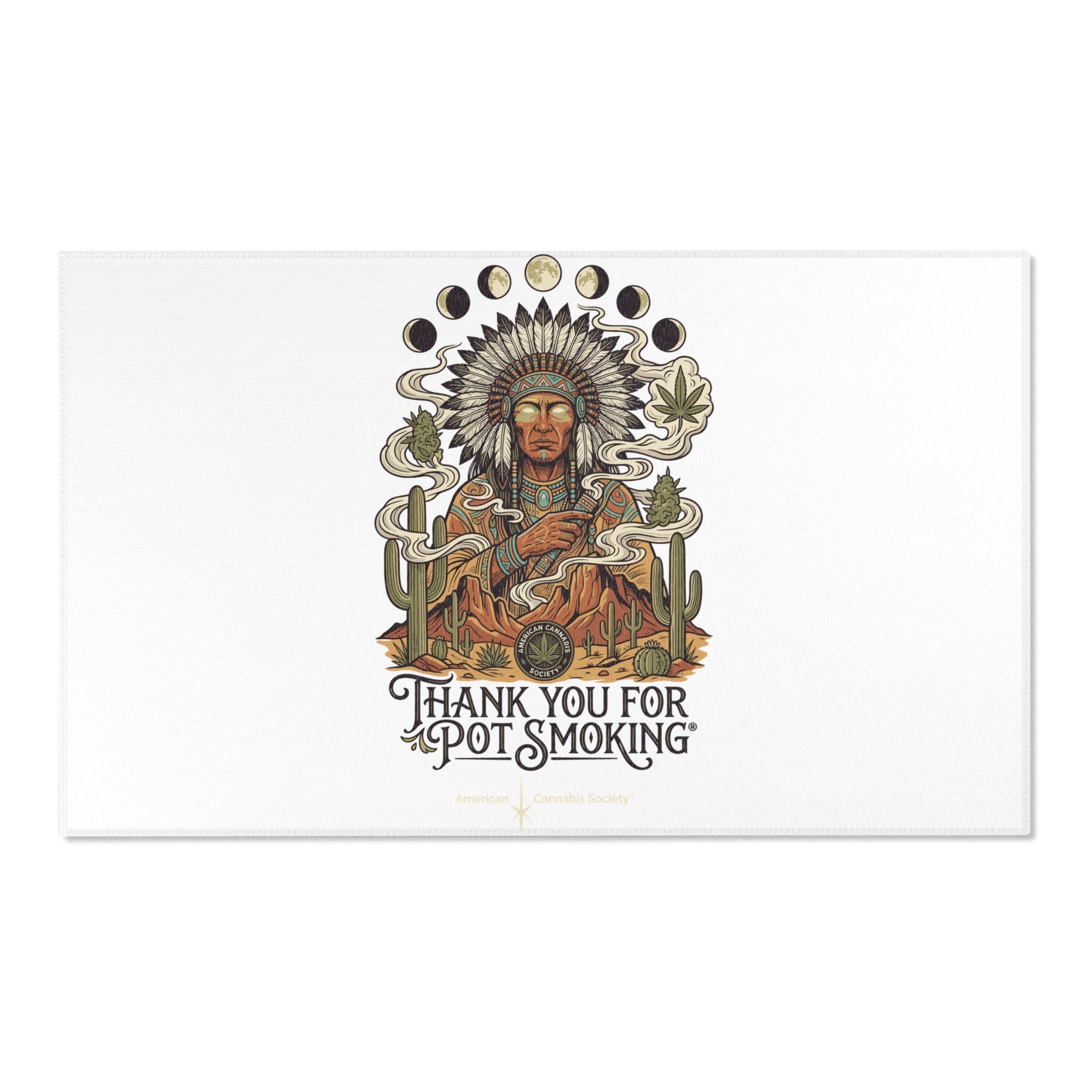 Thank You For Pot Smoking® Desert Chief Chenille Area Rug – 60" × 36"