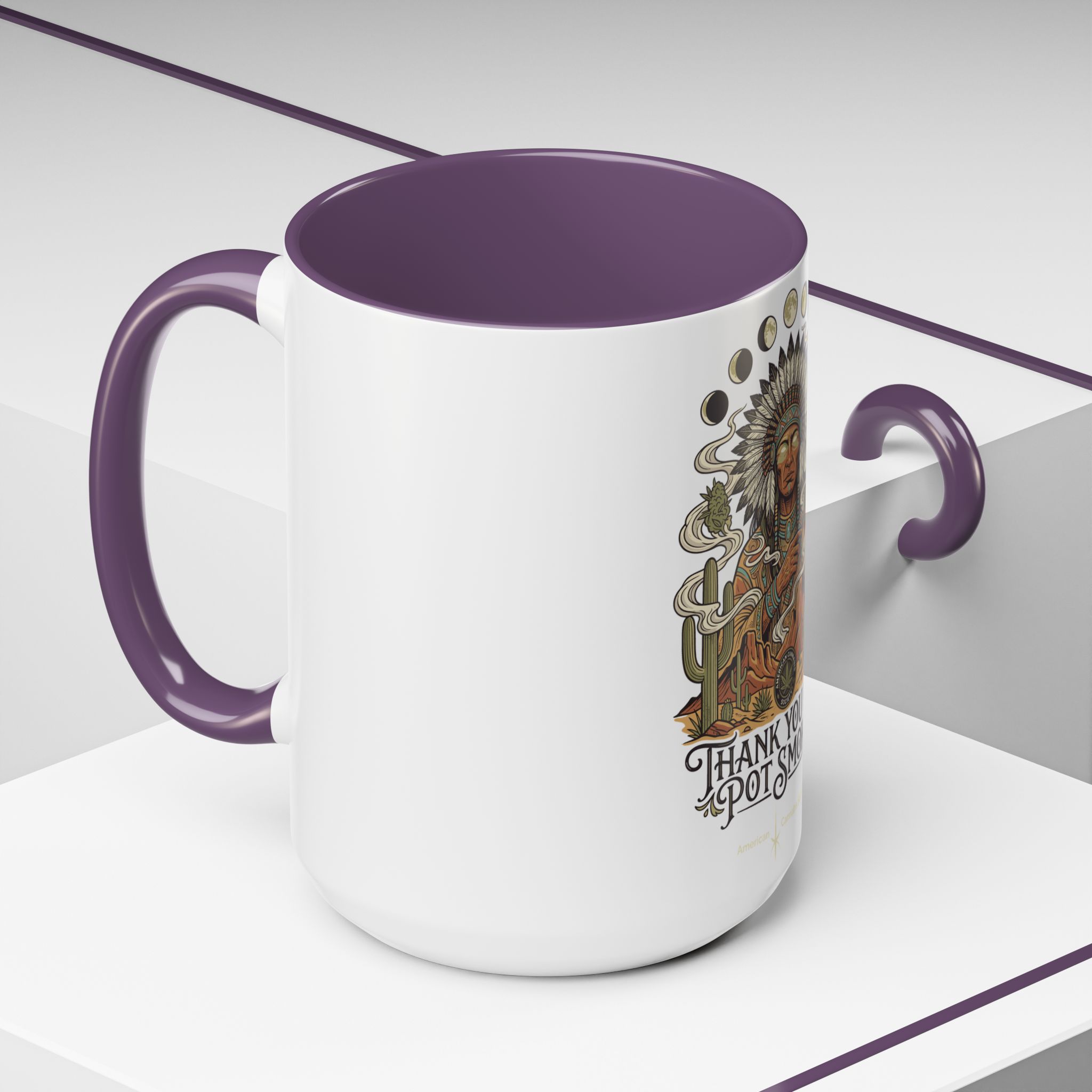Thank You For Pot Smoking® Colored Interior Coffee Mug – Purple – view 12
