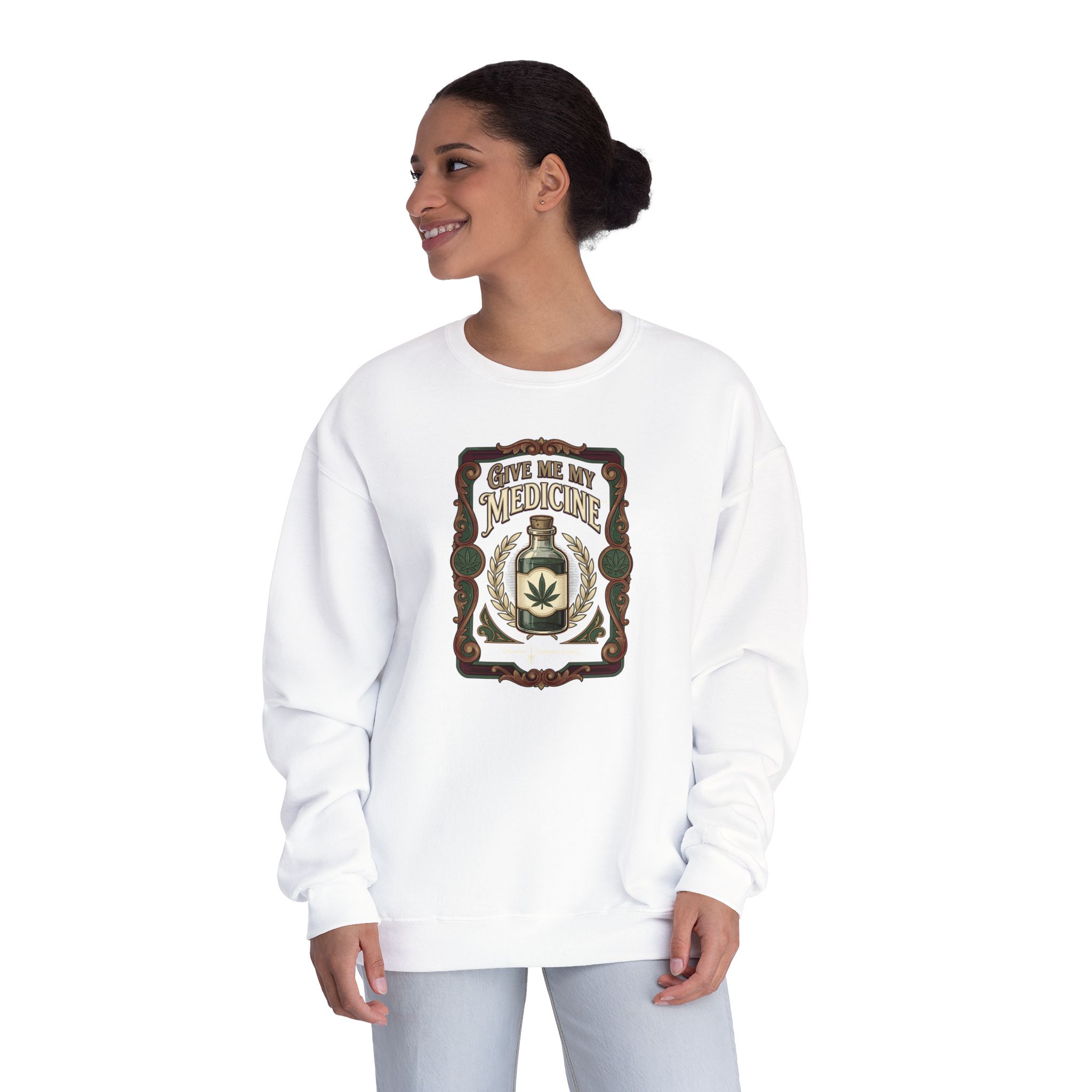 Give Me My Medicine™ Unisex Fleece Crewneck – Gold – view 4