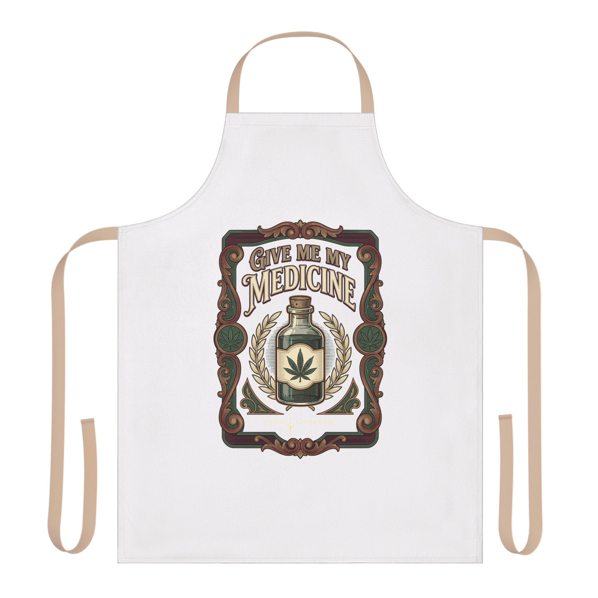 Give Me My Medicine™ Apron with 5 Strap Colors – Beige