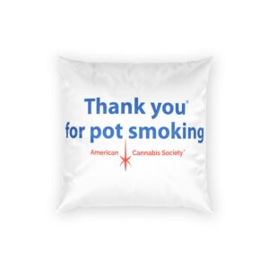 Thank You For Pot Smoking® Velvet Pillow – 16″ × 16″, White