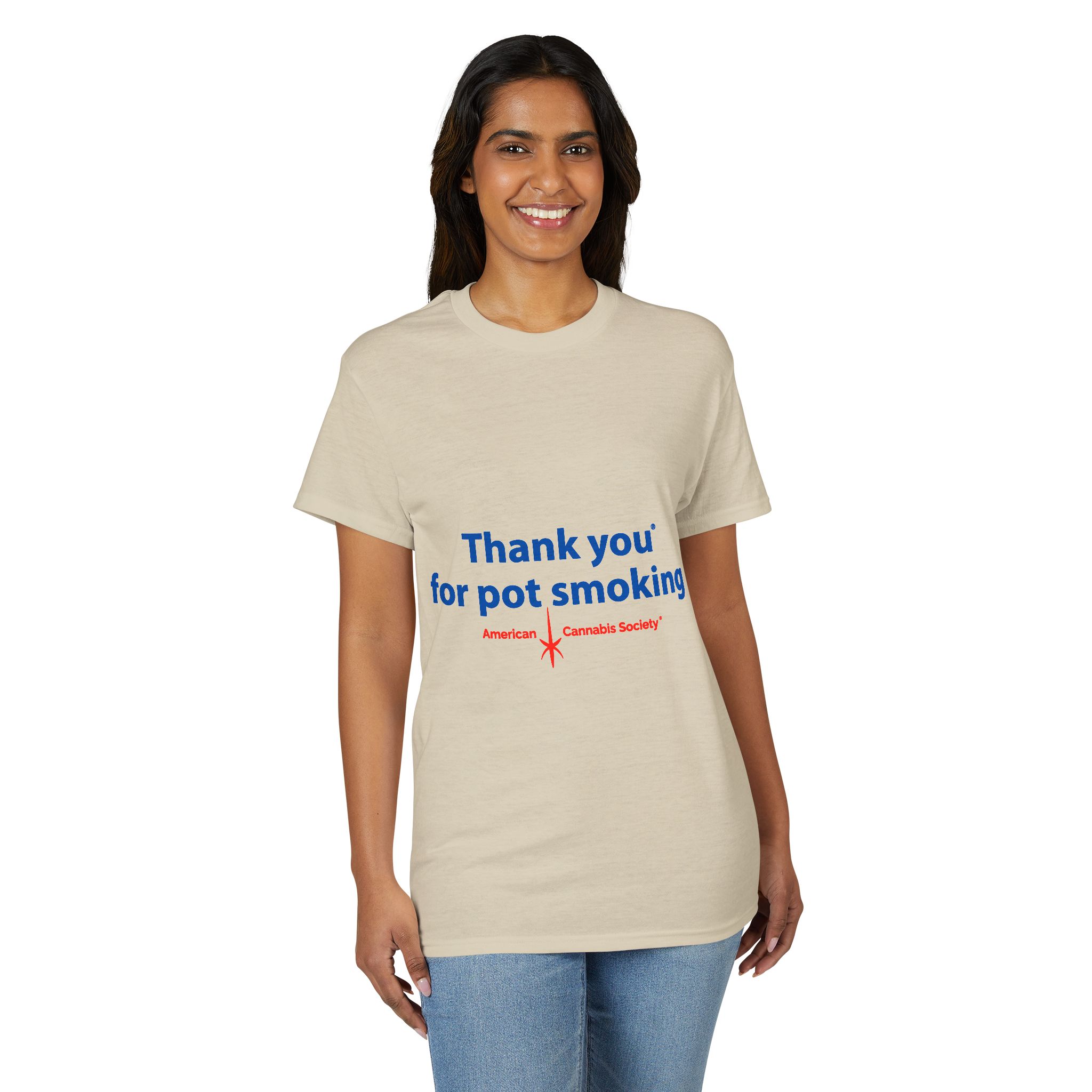 Thank You For Pot Smoking® Classic Blend Tee – Sand view 4