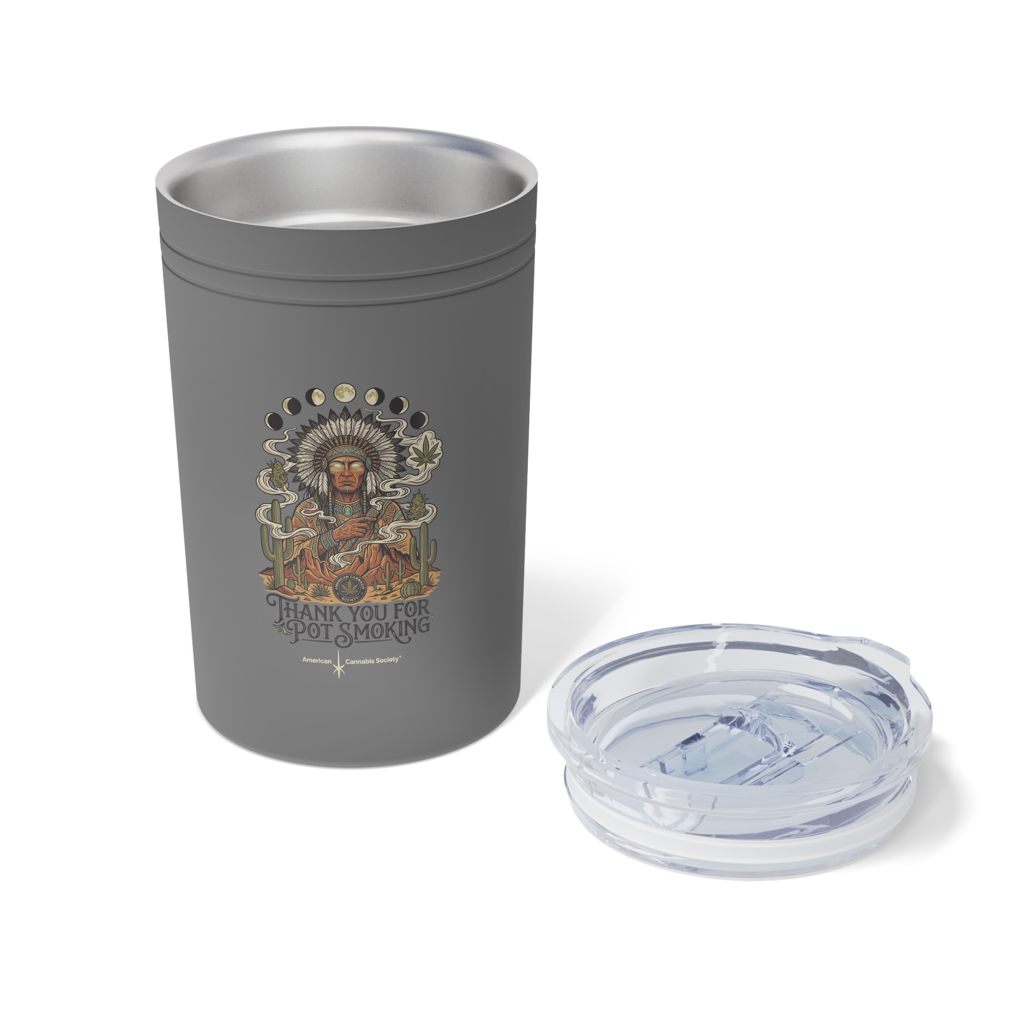 Thank You For Pot Smoking® Vacuum Insulated Tumbler (11oz) – Grey – view 5