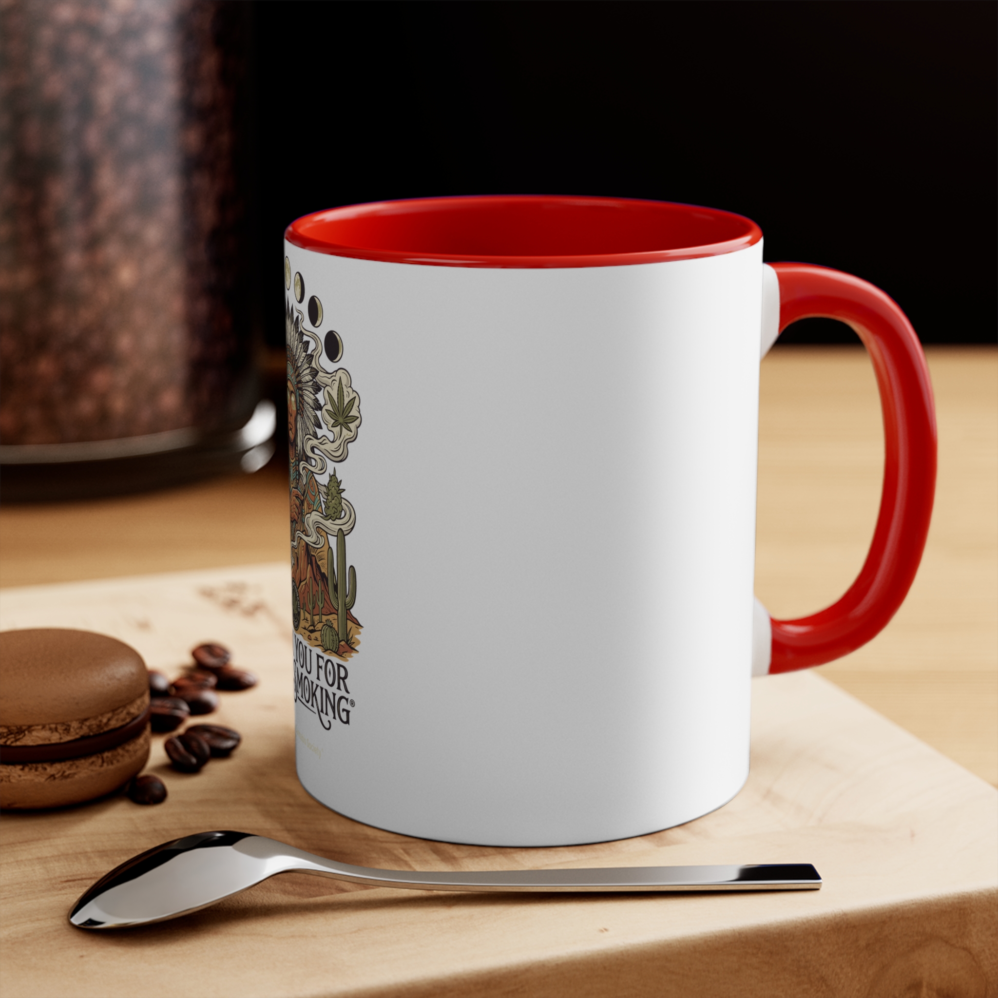 Thank You For Pot Smoking® Desert Chief Accent Mug – Red – view 4
