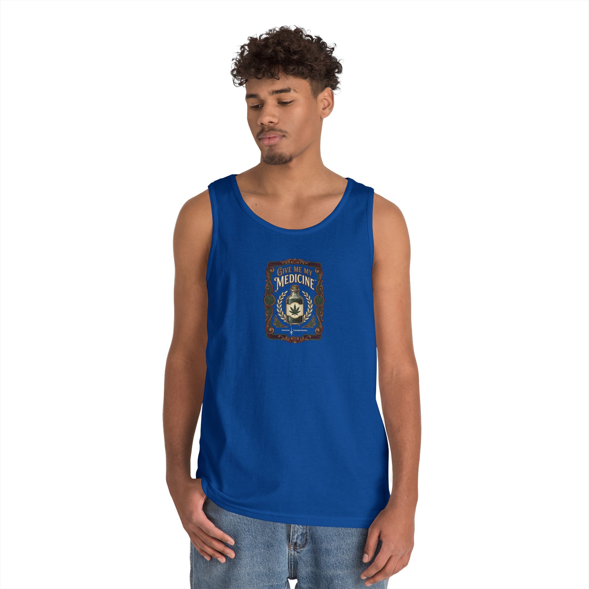 Give Me My Medicine™ Unisex Cotton Tank Top – Royal – view 4