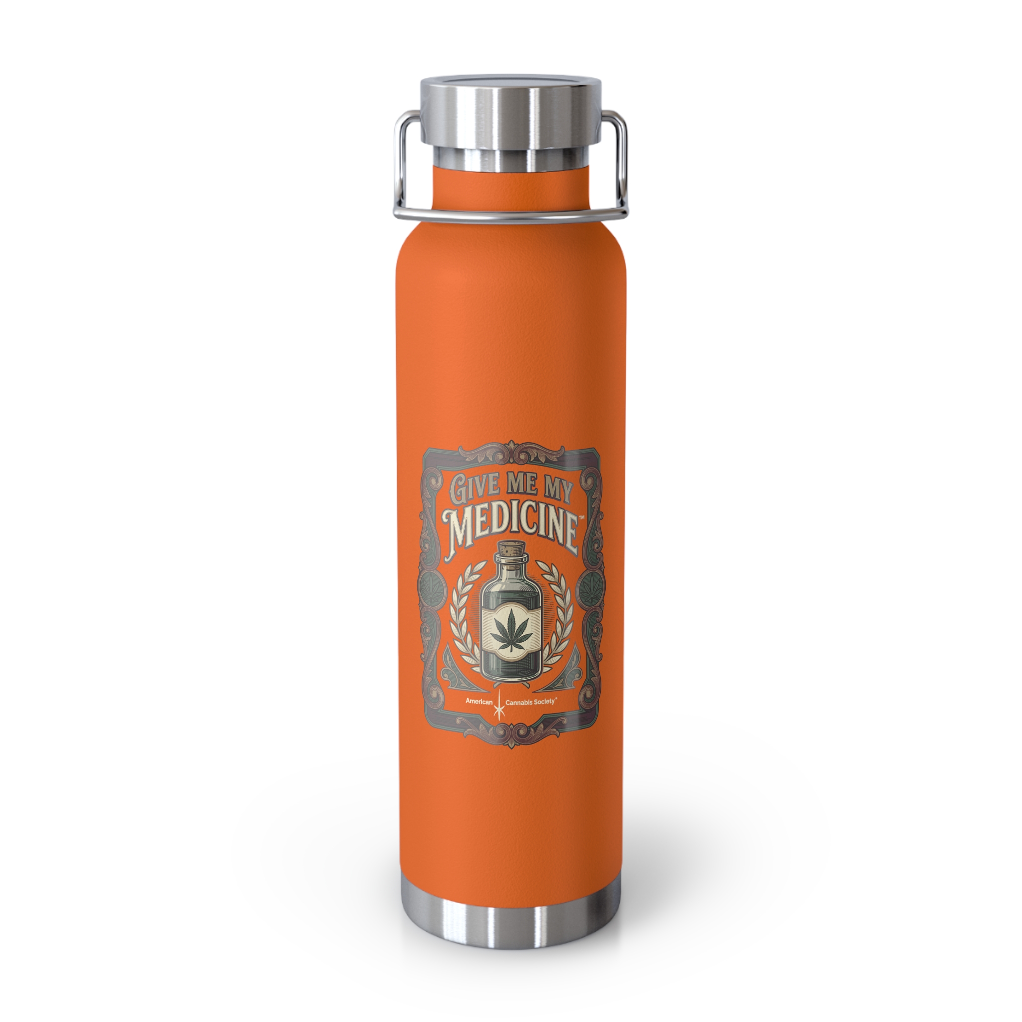 Give Me My Medicine™ Copper Insulated Bottle, 22oz – Orange