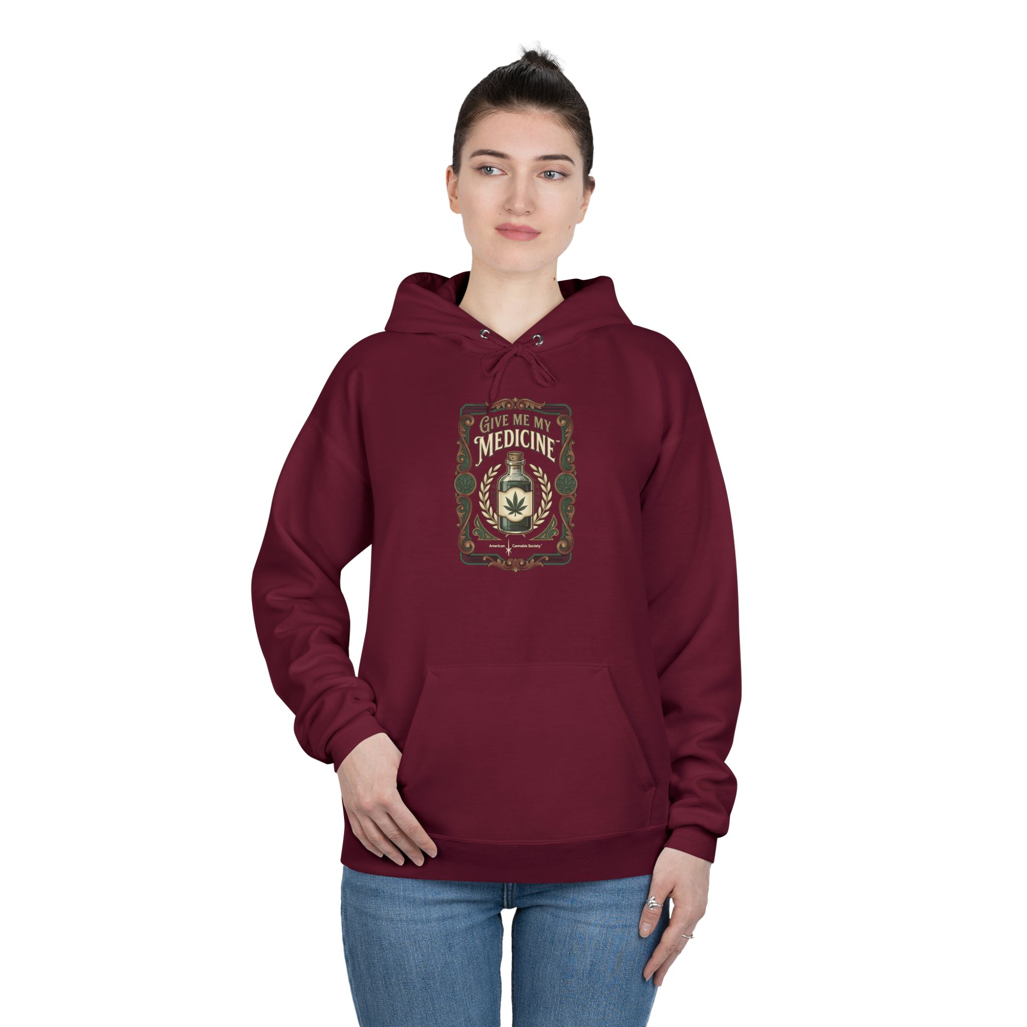 Give Me My Medicine™ Unisex Pullover Hoodie – Athletic Cardinal – view 3