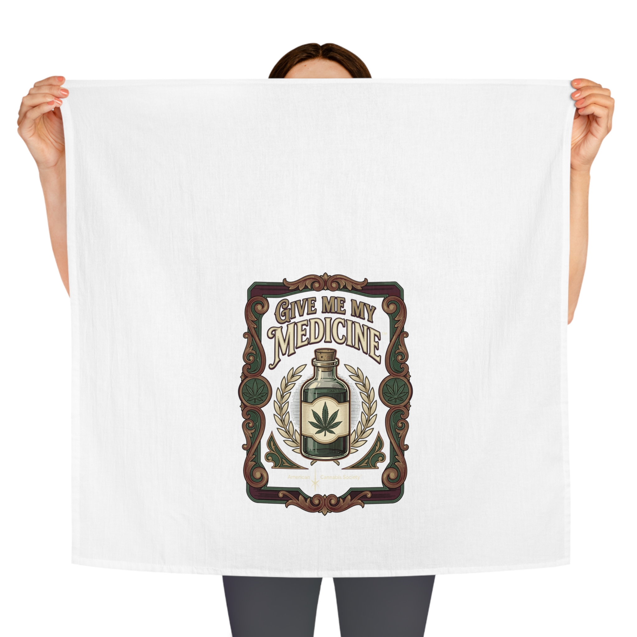 Give Me My Medicine™ Cotton Tea Towel – White – view 3