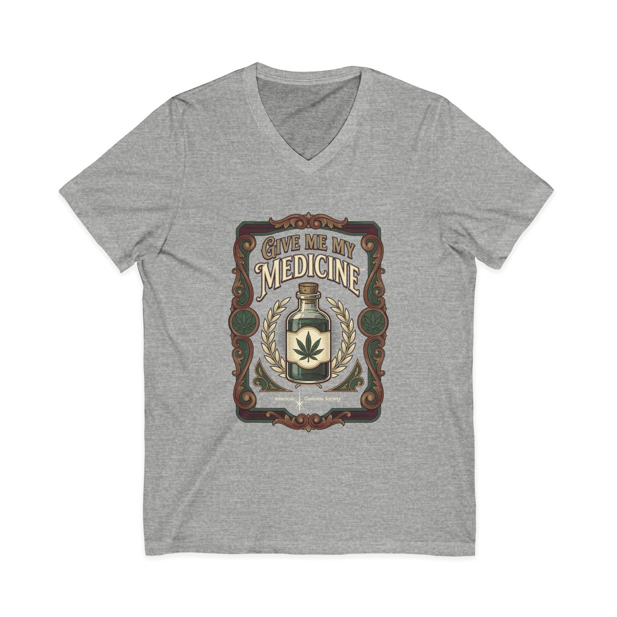 Give Me My Medicine™ Unisex Jersey V-Neck Tee – Athletic Heather