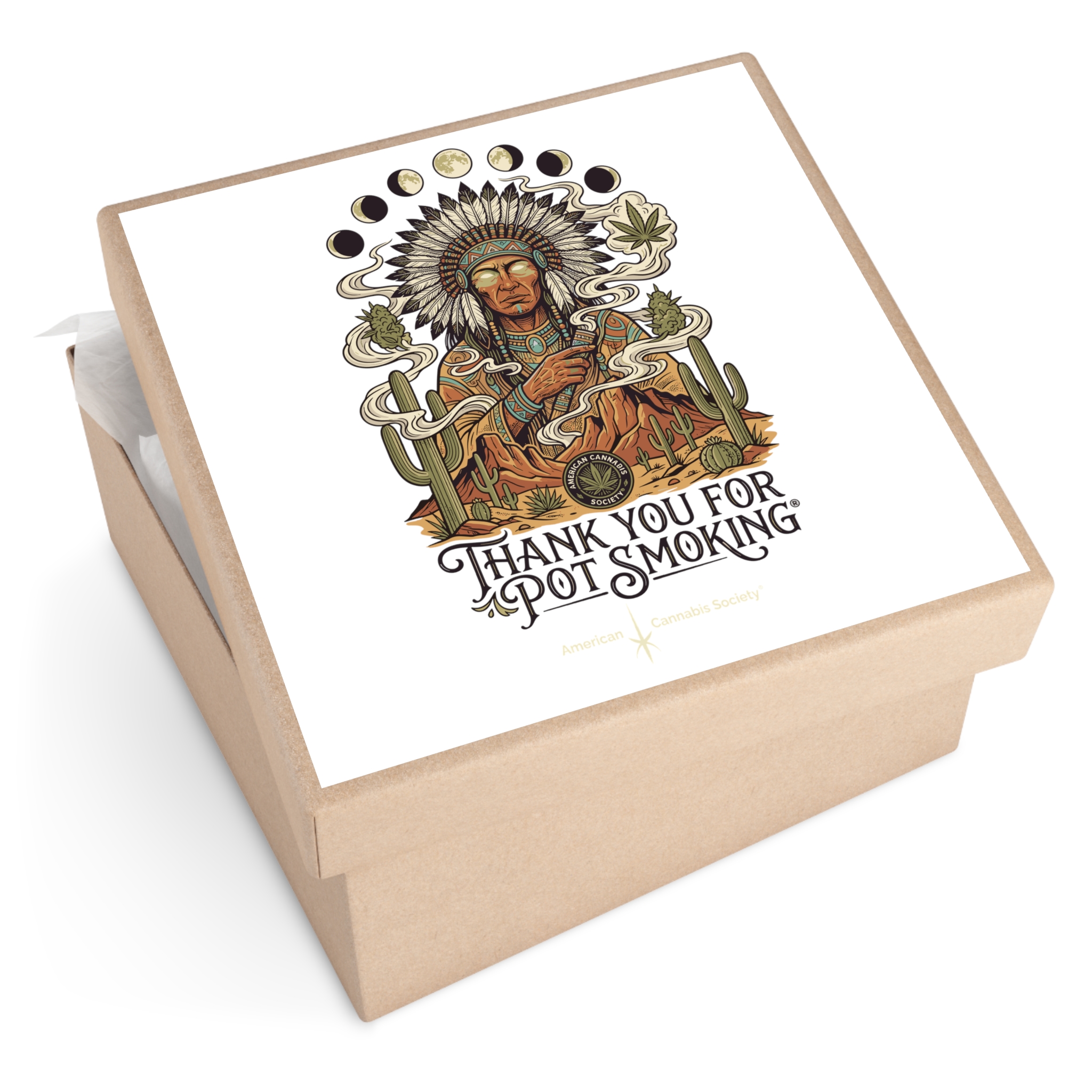 Thank You For Pot Smoking® Desert Chief Square Vinyl Sticker – 15" × 15" – view 2