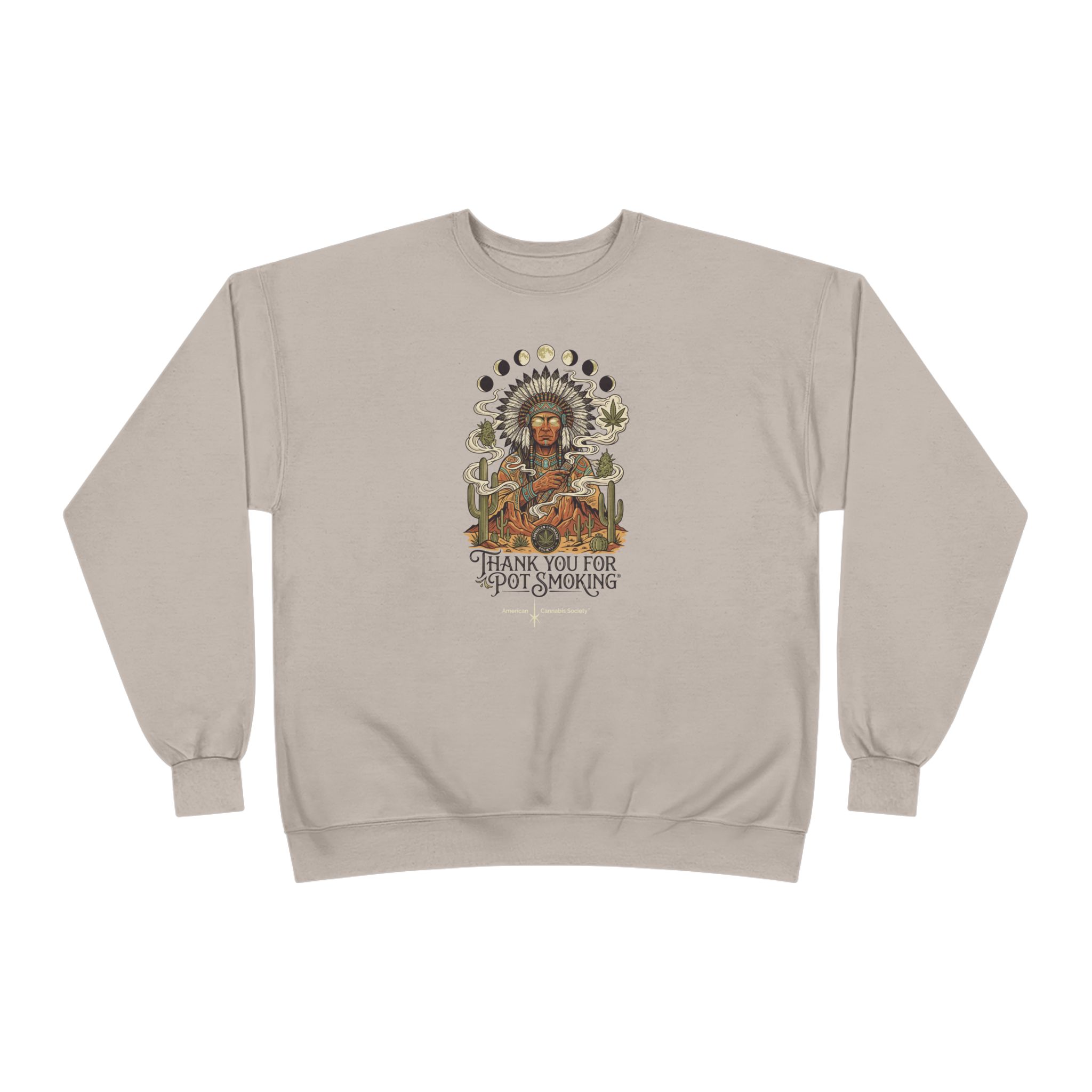 Thank You For Pot Smoking® Desert Chief Unisex Crewneck Sweatshirt – Sand