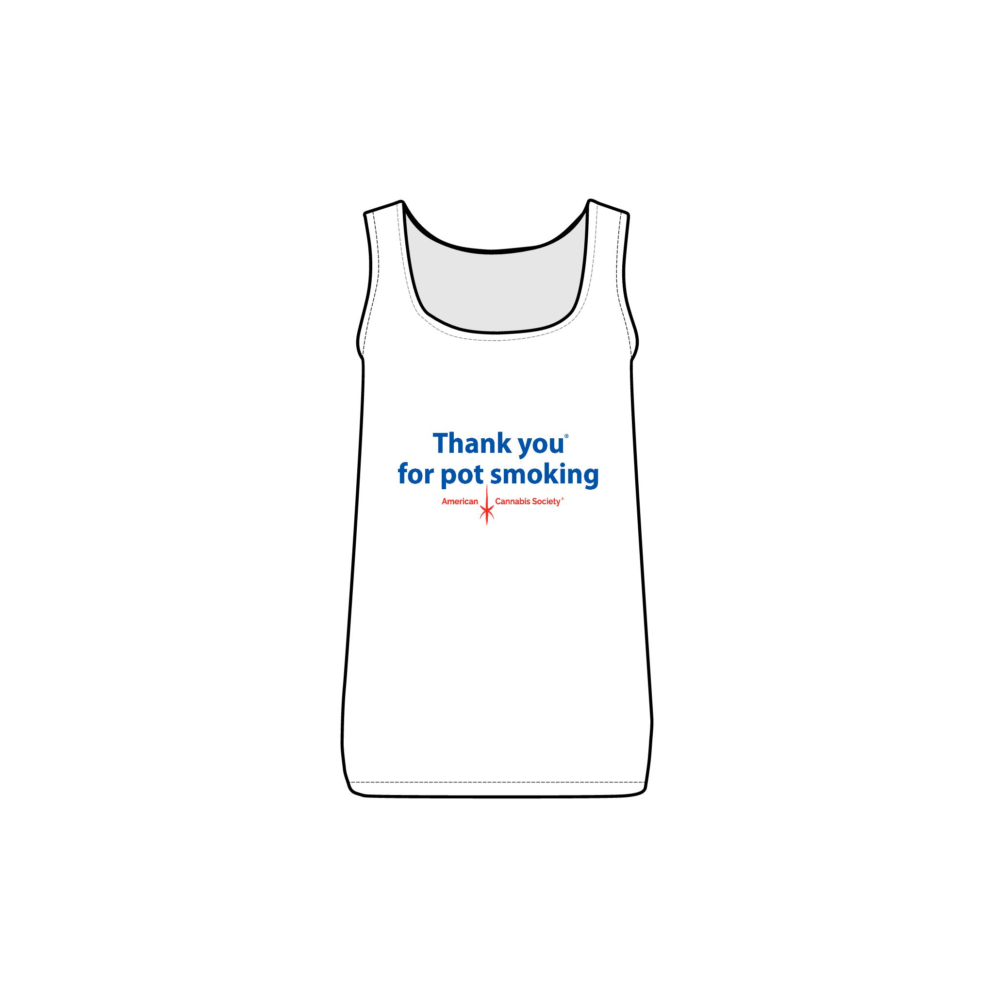 Thank You For Pot Smoking® Women's Rib Tank – White