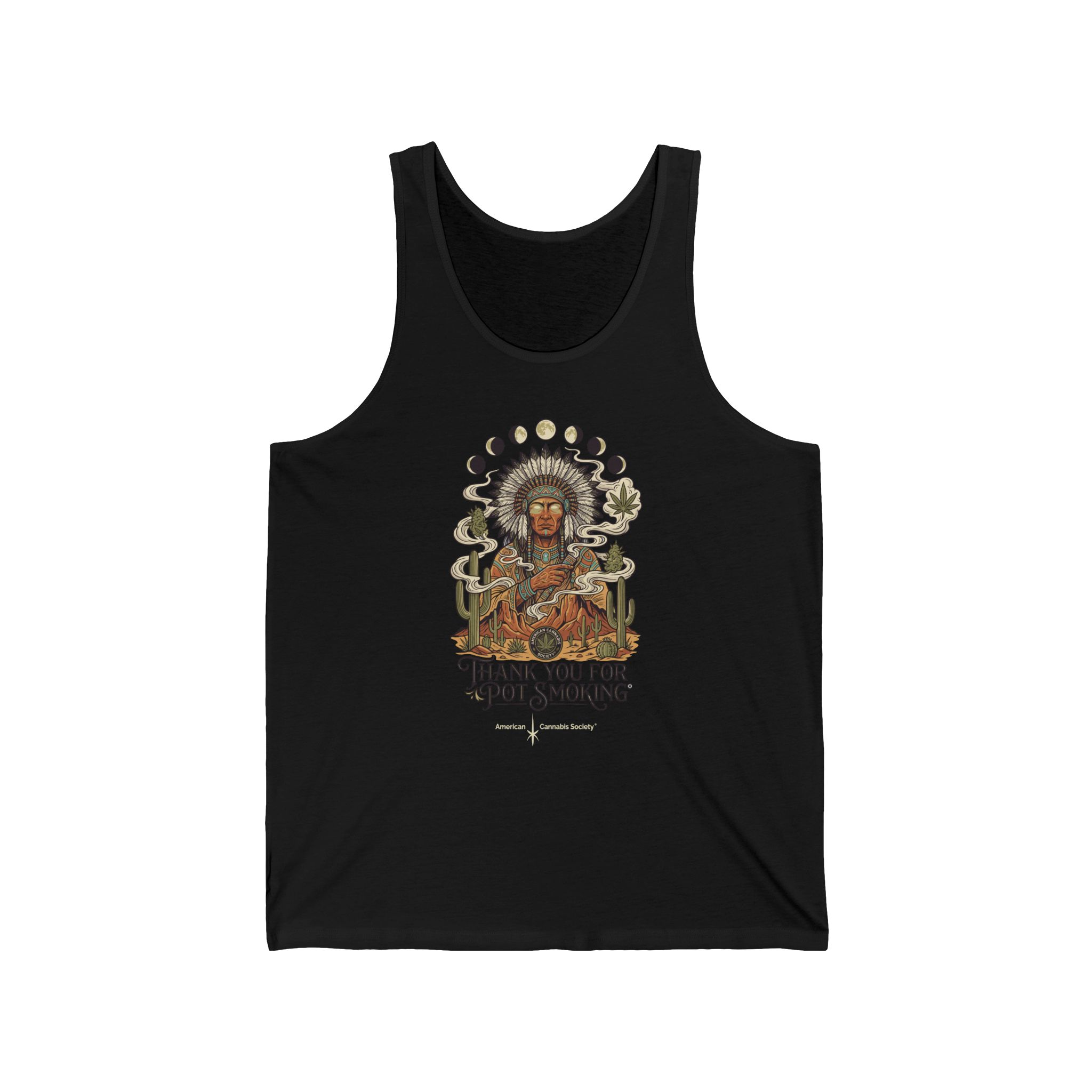 Thank You For Pot Smoking® Desert Chief Unisex Jersey Tank – Black