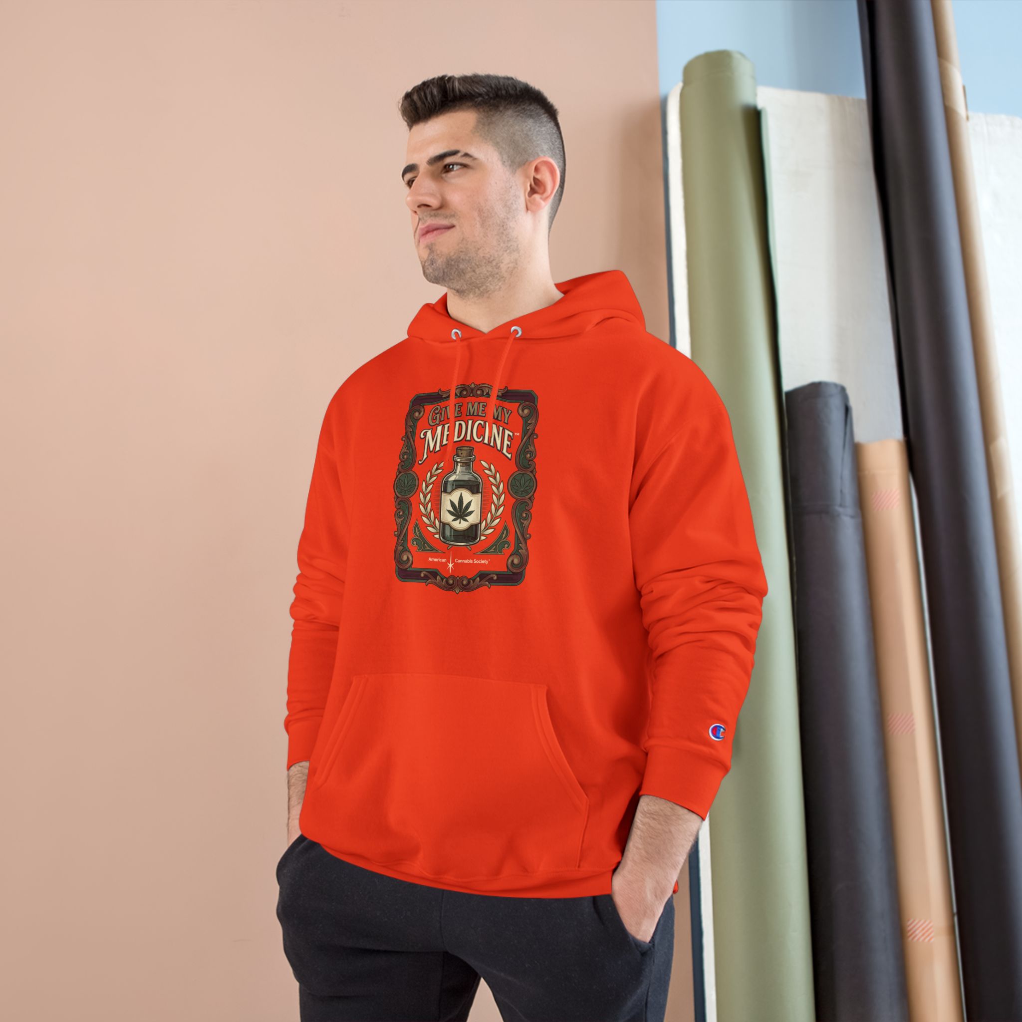 Give Me My Medicine™ Heavyweight Pullover Hoodie – Orange, view 3