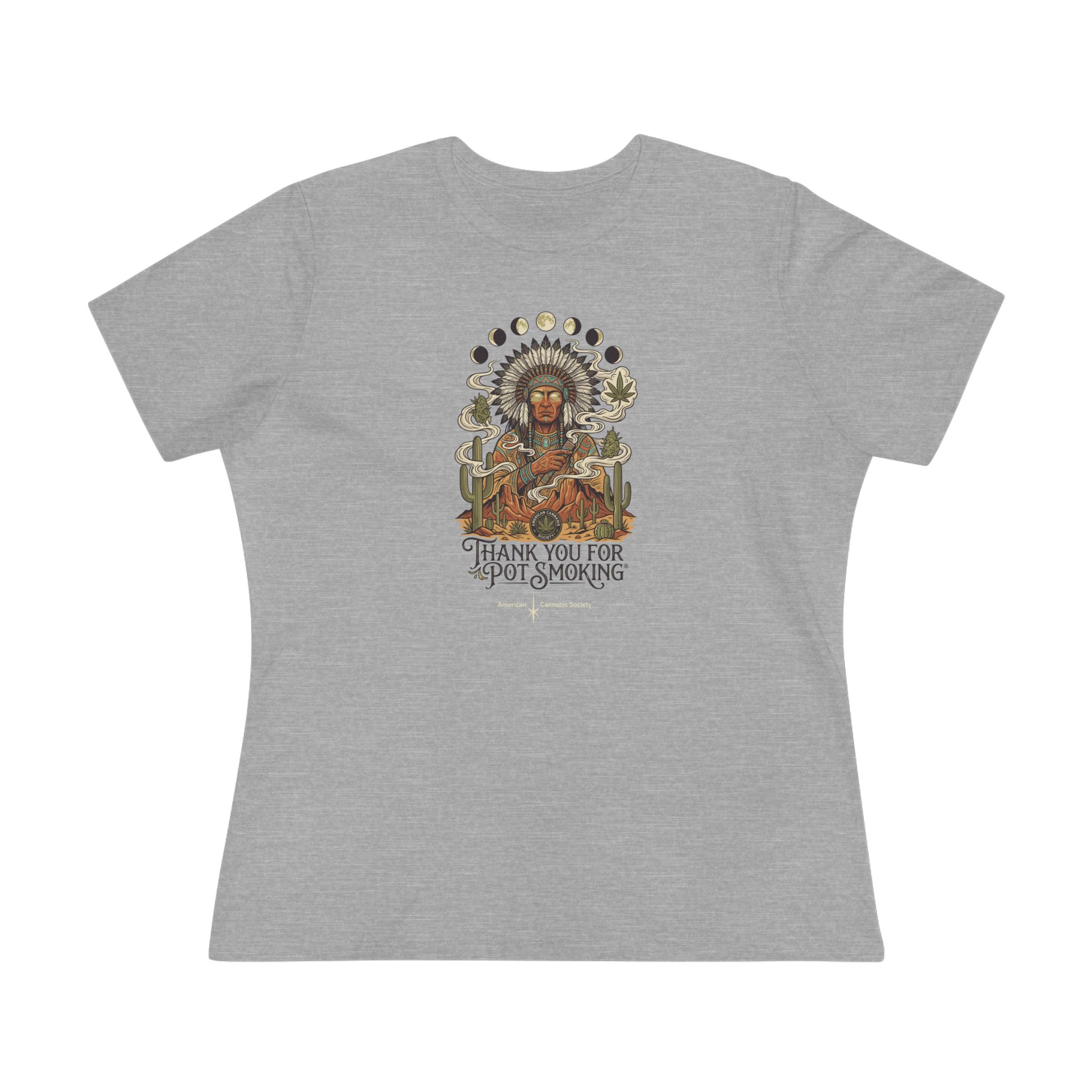 Thank You For Pot Smoking® Desert Chief Women's Relaxed Cotton Tee – Athletic Heather