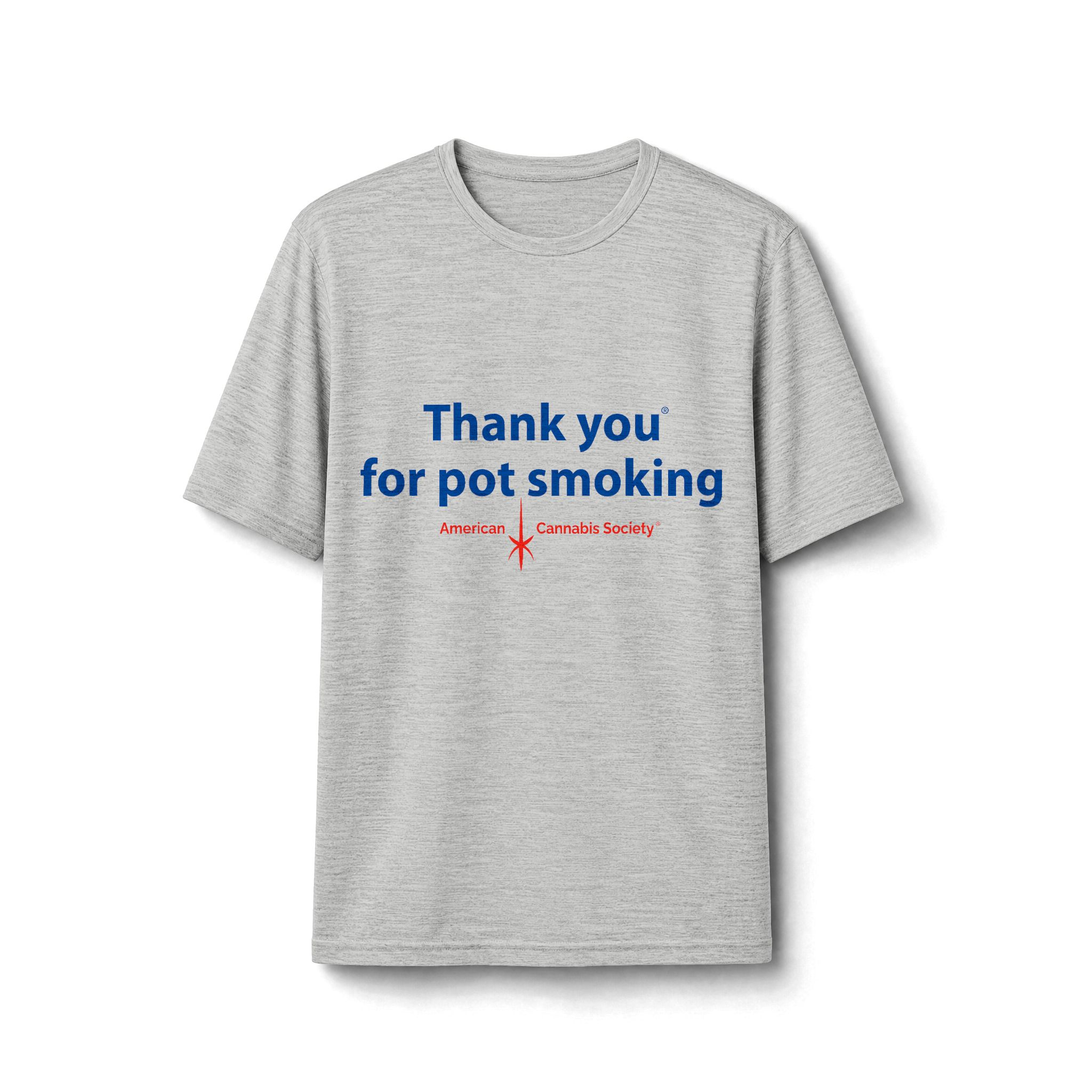 Thank You For Pot Smoking® Electric Heather Performance Tee – Silver Electric