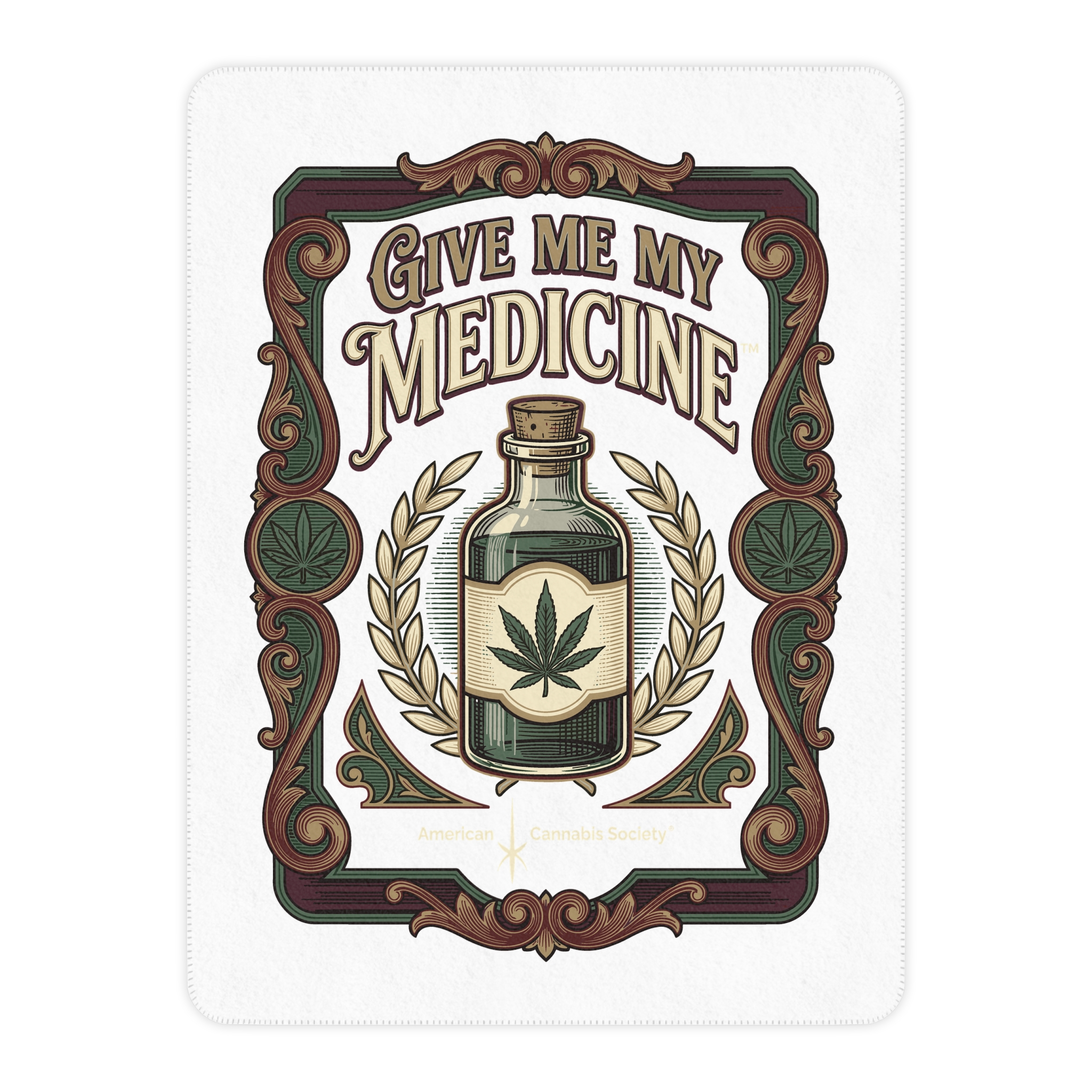 Give Me My Medicine™ Tan Sherpa Blanket – 60" × 80"