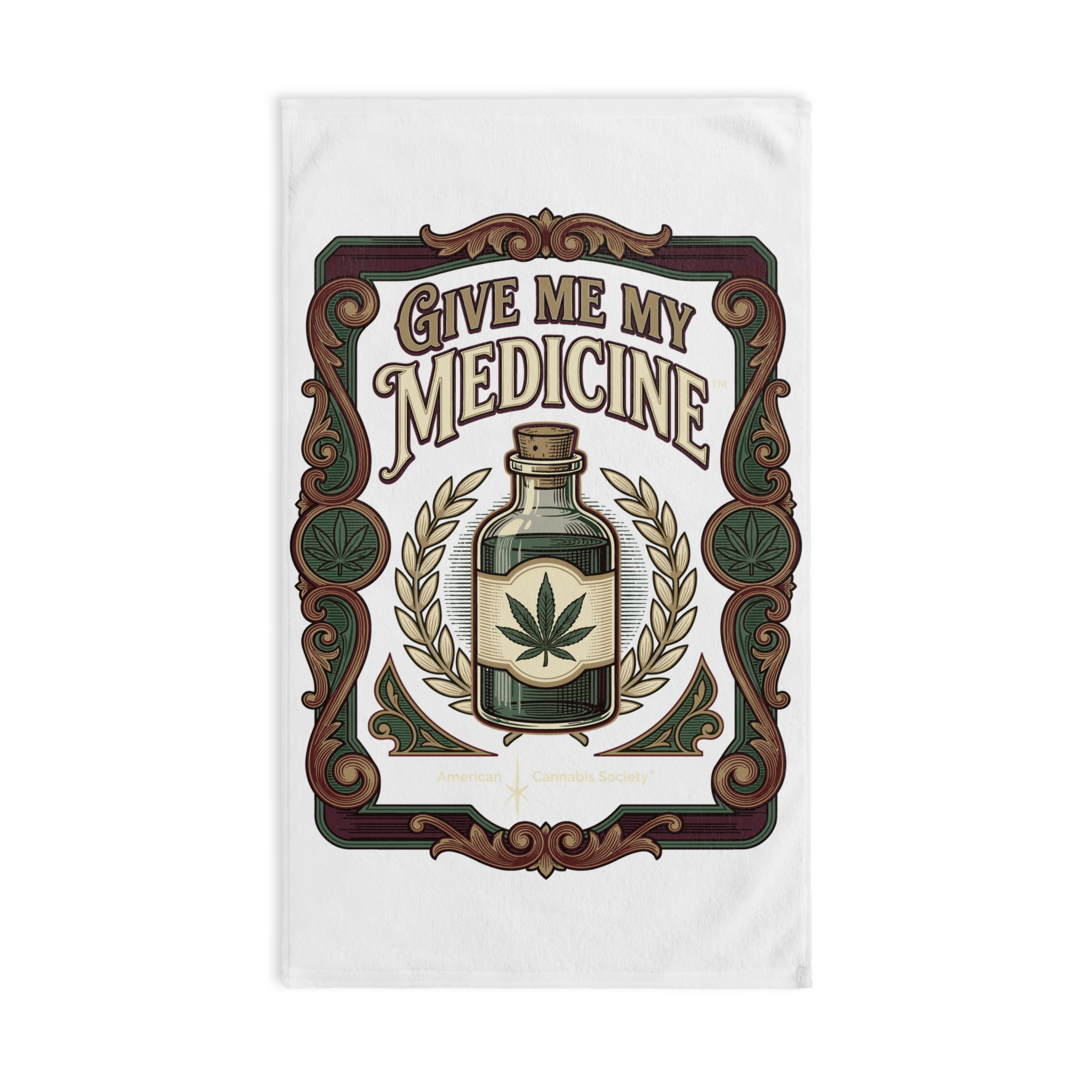 Give Me My Medicine™ Hand Towel – White base