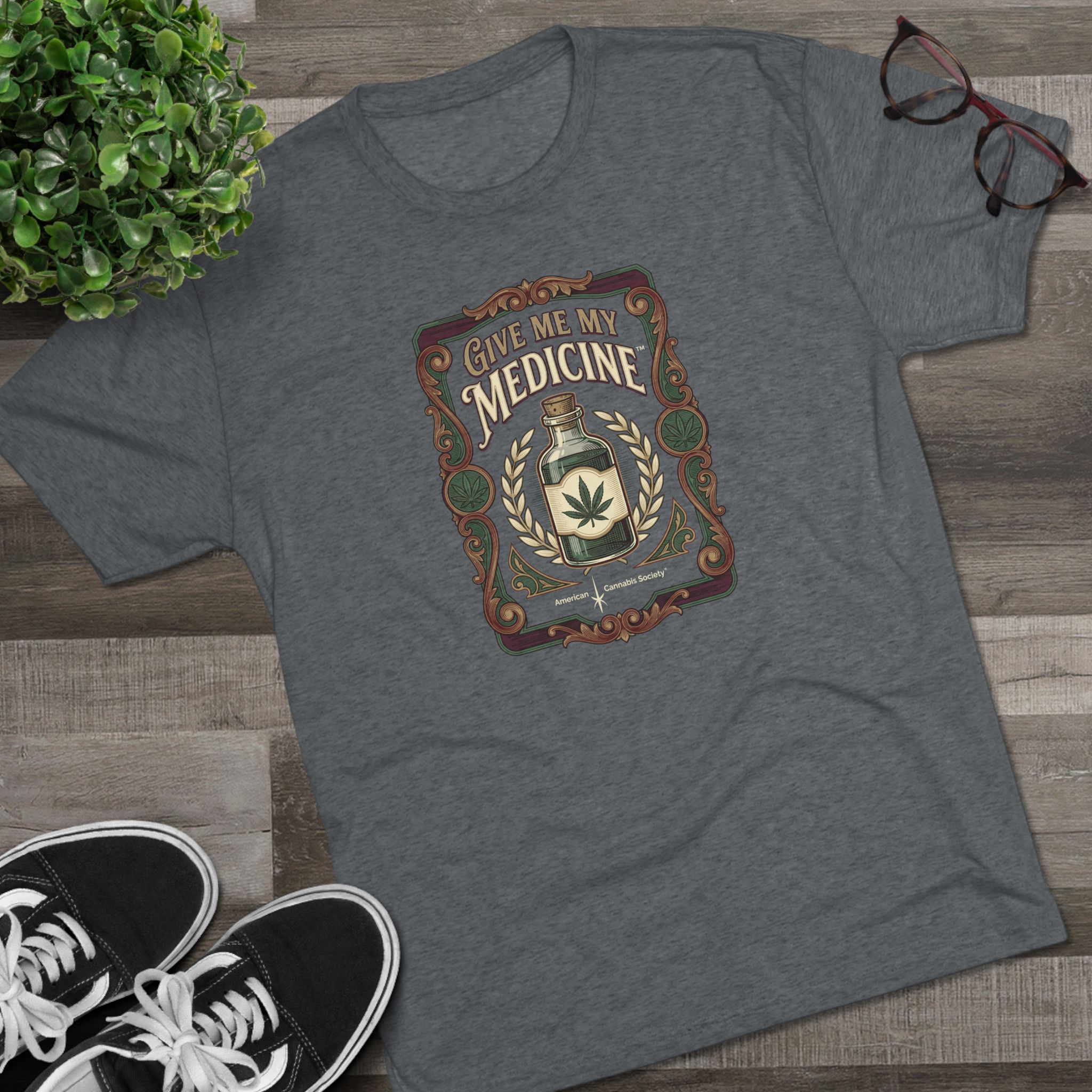 Give Me My Medicine™ Unisex Tri-Blend Crew Tee – Tri-Blend Premium Heather – view 3
